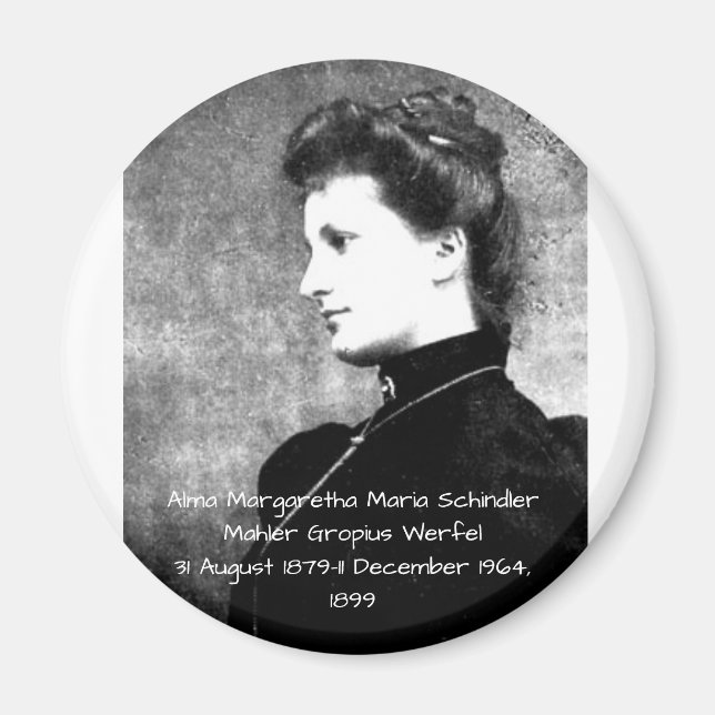 Imán Alma Margaretha Maria Schindler Mahler Gropius Wer (Frente)