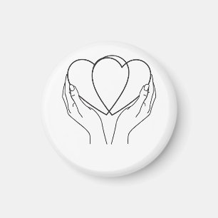 Imán Almohada de arte de línea Minimalista Corazones y