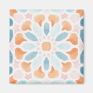 Imán almohada de estilo marroquí de estilo azul y naran