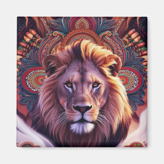 Imán Almohada de impresión de león majestuosa