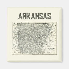 Imán Almohada de Mapa Antiguo de Arkansas