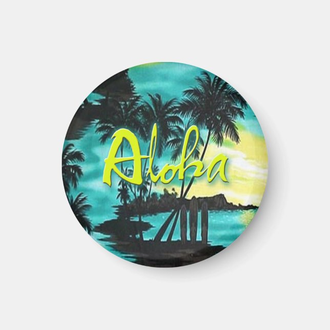 Imán Aloha Aqua Sunset Magnet (Frente)