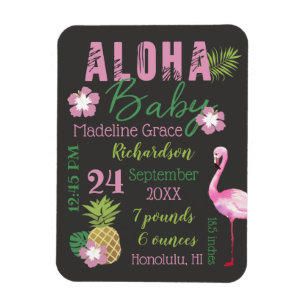 Imán Aloha Baby Pink & Green Tropical Baby Stats