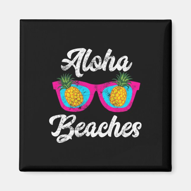Imán Aloha Bebe Funny Tropical Hawaiian Pineapple Su (Frente)