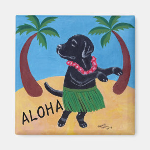 Imán Aloha Black Labrador
