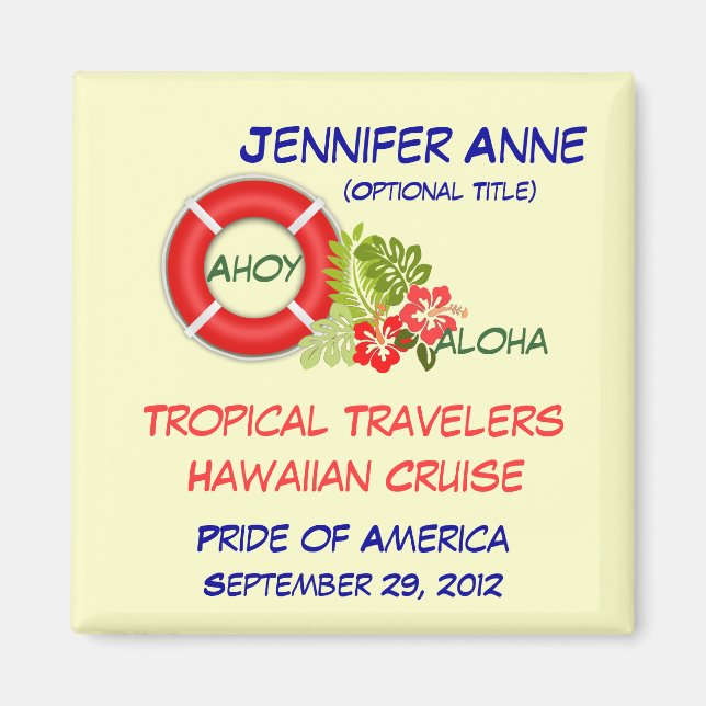 Imán Aloha Group Family Personalizado Cruise Magnet (Frente)
