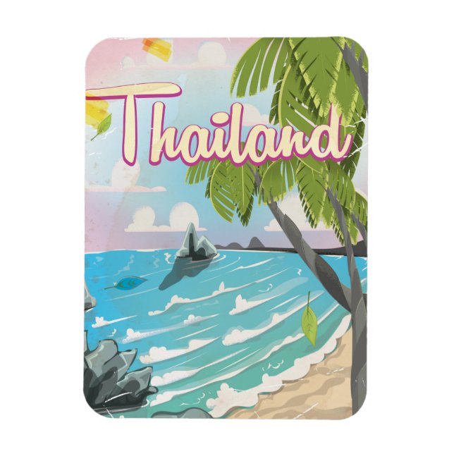 Imán ¡Aloha! Hawaii! personalizado de poster de viajes  (Vertical)