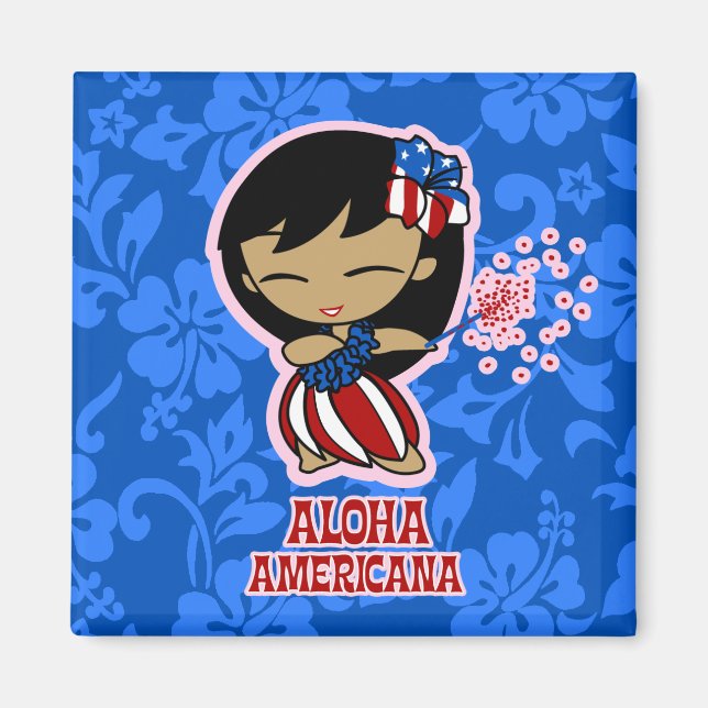 Imán Aloha Honeys Firecracker Hula Chica Magnets (Frente)