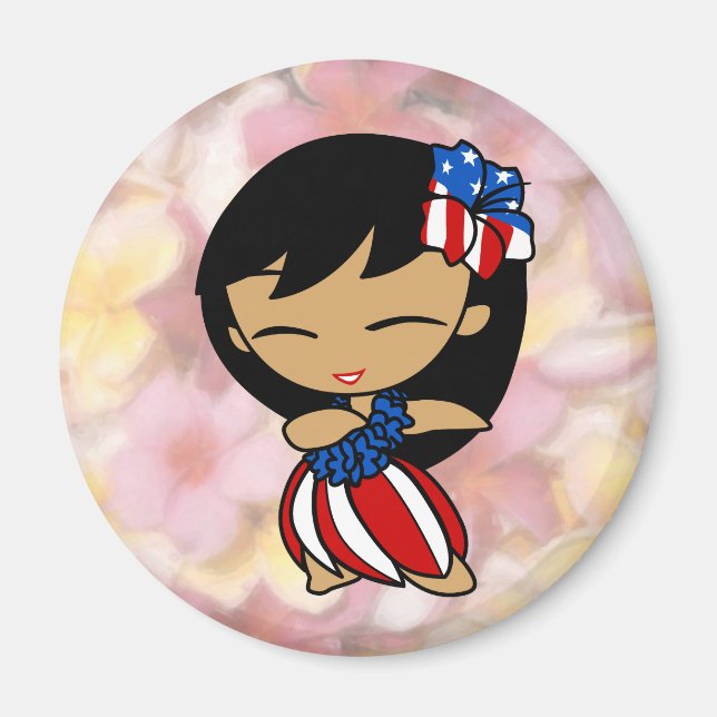 Imán Aloha Honeys Hawaii Plumeria Patriotic Magnets (Frente)