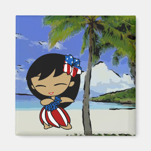 Imán Aloha Honeys Hawaiian Beach Patriotic Magnets