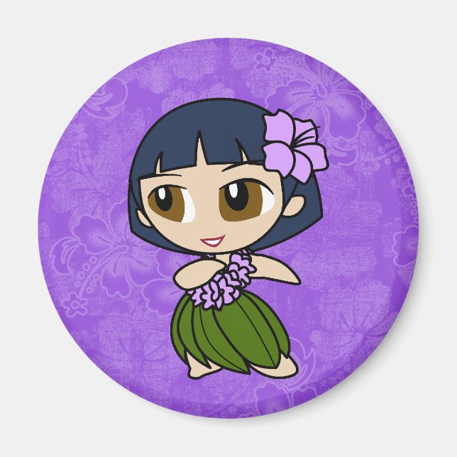 Imán Aloha Honeys Hula Chica Hibiscus Magnets (Frente)