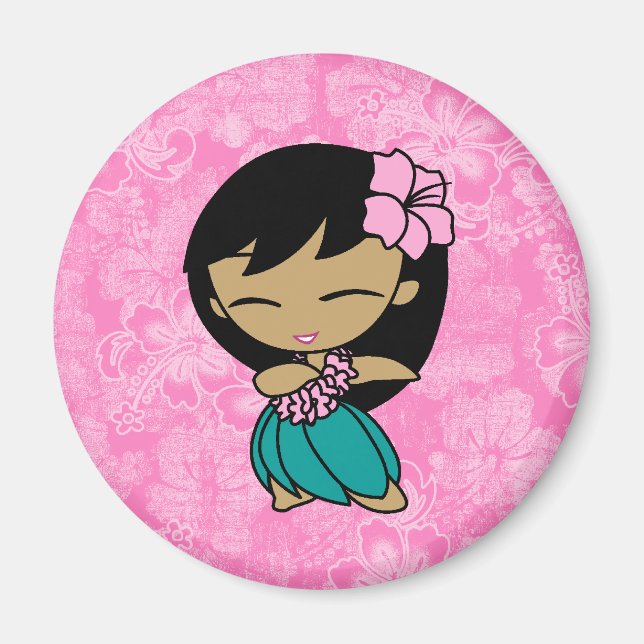Imán Aloha Honeys Hula Chica Hibiscus Magnets (Frente)