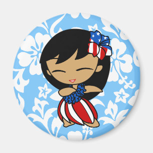 Imán Aloha Honeys Patriotic Hula Chicas Magnets
