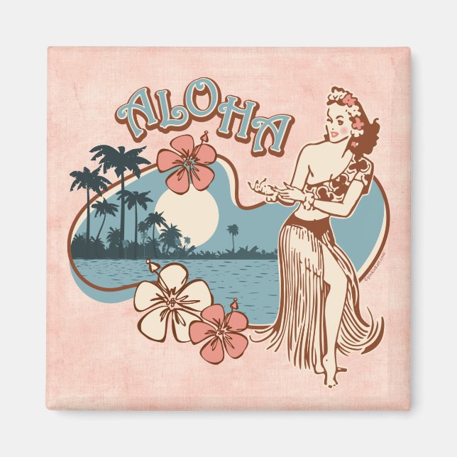 Imán Aloha Hula Chica Magnet (Frente)