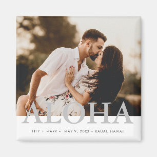 Imán Aloha Isla Hawaiana Foto Boda Guardar la Fecha
