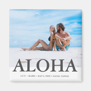 Imán Aloha Photo Boda Hawaii Save the Date