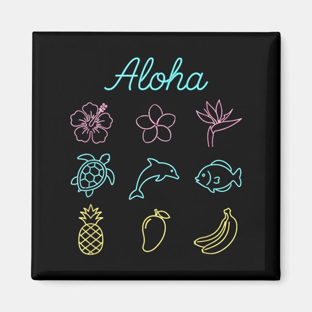 Imán Aloha Tropical Isla Hawaiana Verano (Frente)