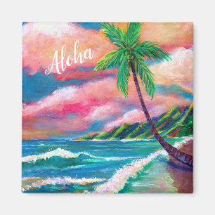 Imán Aloha Tropical Na Pali Costa de Kauai Magnet