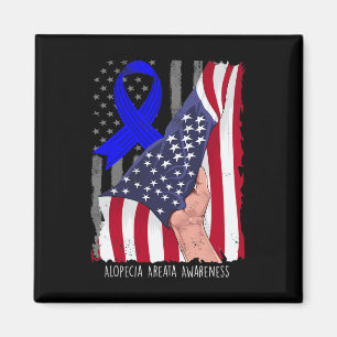 Imán Alopecia Areata Conciencia Vintage Bandera America