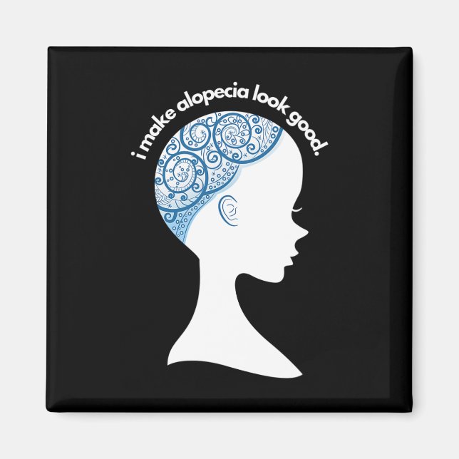 Imán Alopecia Areata Gift - Conciencia sobre la pérdida (Frente)