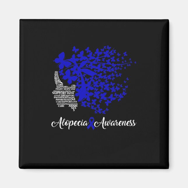 Imán Alopecia Conciencia Cinta azul Pérdida de cabello  (Frente)
