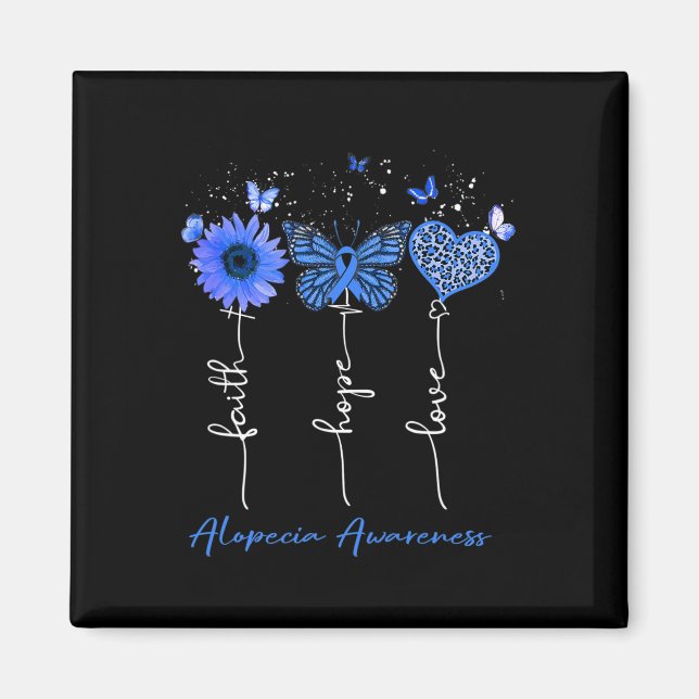 Imán Alopecia Conciencia Fe Esperanza Amor Leopard Sunf (Frente)