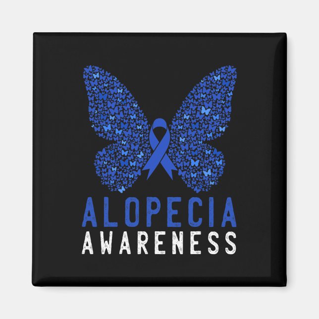 Imán Alopecia de la mariposa Alopecia Conciencia Cinta  (Frente)