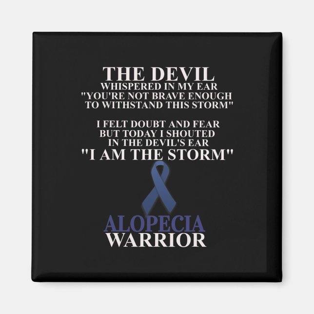 Imán Alopecia Ribbon Guerrero Conciencia Fe (Frente)