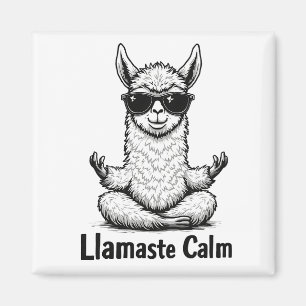 Imán Alpaca Stay Calm Llamaste Lama Yoga Funny