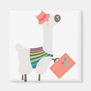 Imán Alpaca y maleta