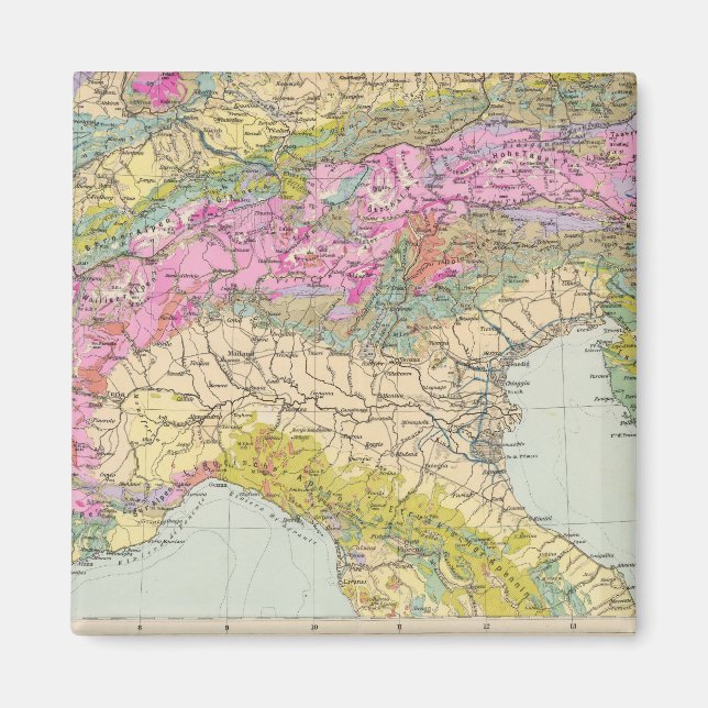 Imán Alpenlander - Atlas Map of the Alps (Frente)