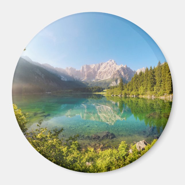 Imán Alpes de Lago di Fusine Juliaschen (Frente)