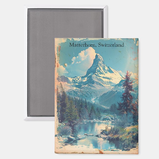 Imán Alpes suizos de Matterhorn (Anverso/Reverso)
