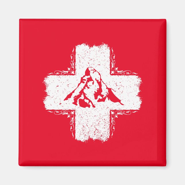 Imán Alpes suizos Matterhorn - Suiza (Frente)