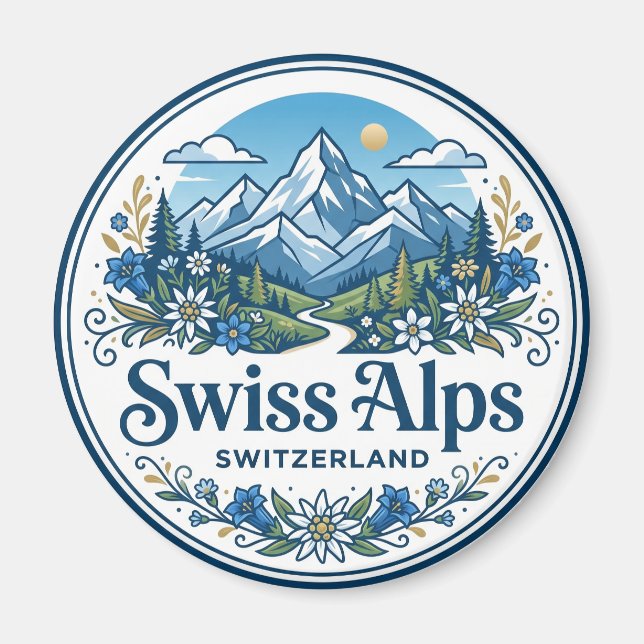 Imán Alpes suizos Suiza (Frente)