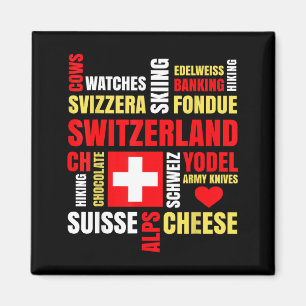 Imán Alpes suizos vacas queso fondue esquí suizo