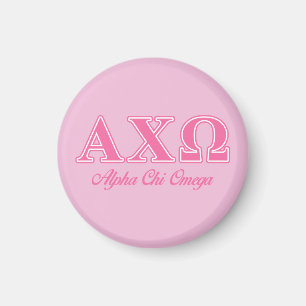 Imán Alphi Chi Omega Letras Rosas