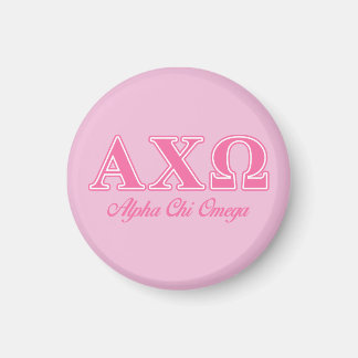 Imán Alphi Chi Omega Letras Rosas