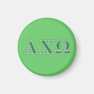 Imán Alphi Chi Omega Letras Verdes