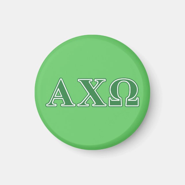 Imán Alphi Chi Omega Letras Verdes (Frente)