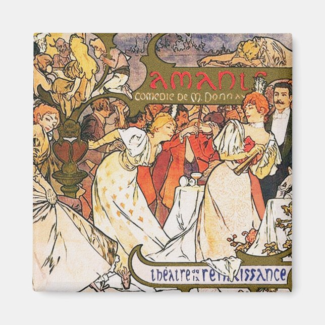 Imán Alphonse (Alfons) Mucha: Amants (Frente)