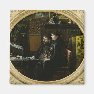 Imán Alphonse Daudet y su esposa en su estudio