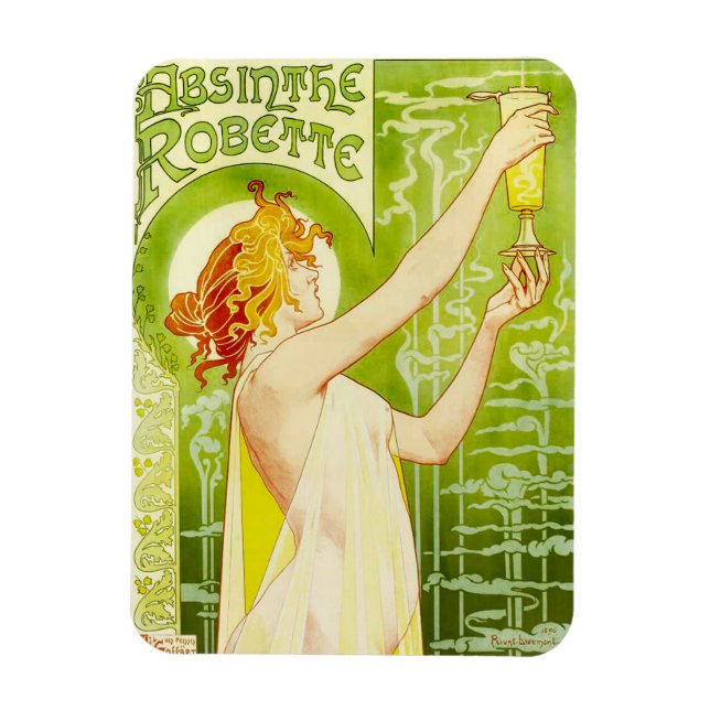 Imán Alphonse Mucha Absinthe Robette Magnet (Vertical)