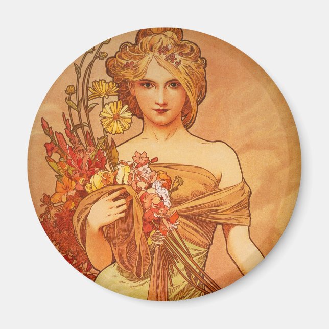 Imán Alphonse Mucha Art Deco (Frente)
