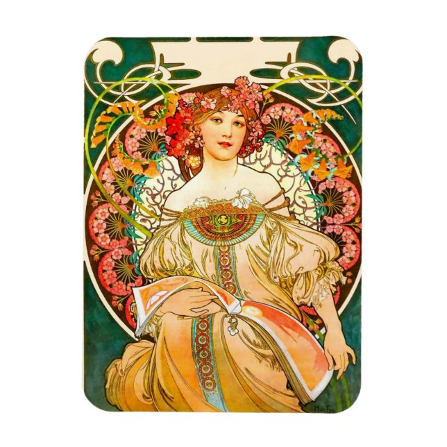 Imán Alphonse Mucha Art Nouveau Daydream (Vertical)