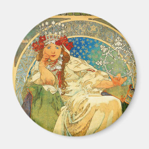 Imán Alphonse Mucha Art Nouveau Princess Hyacinth