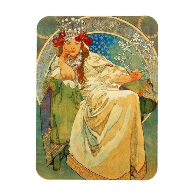 Imán Alphonse Mucha Art Nouveau Princess Hyacinth (Vertical)