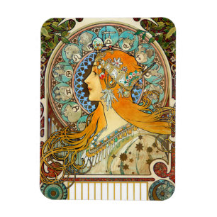 Imán Alphonse Mucha Art Nouveau Zodiac