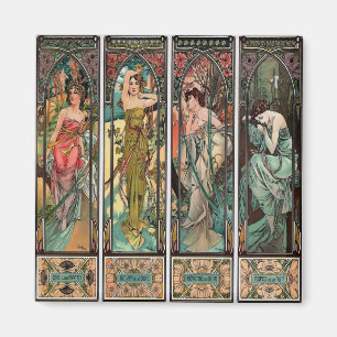 Imán Alphonse Mucha arte, art nouveau, vintage, hembras