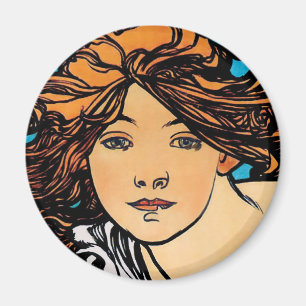 Imán Alphonse Mucha - Ciclos Perfecta Retro Art Nouveau